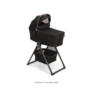 Caviar Nuna MIXX Next Bassinet on Stand - Overnight Sleep Approved, Side Profile View | Bambi Baby