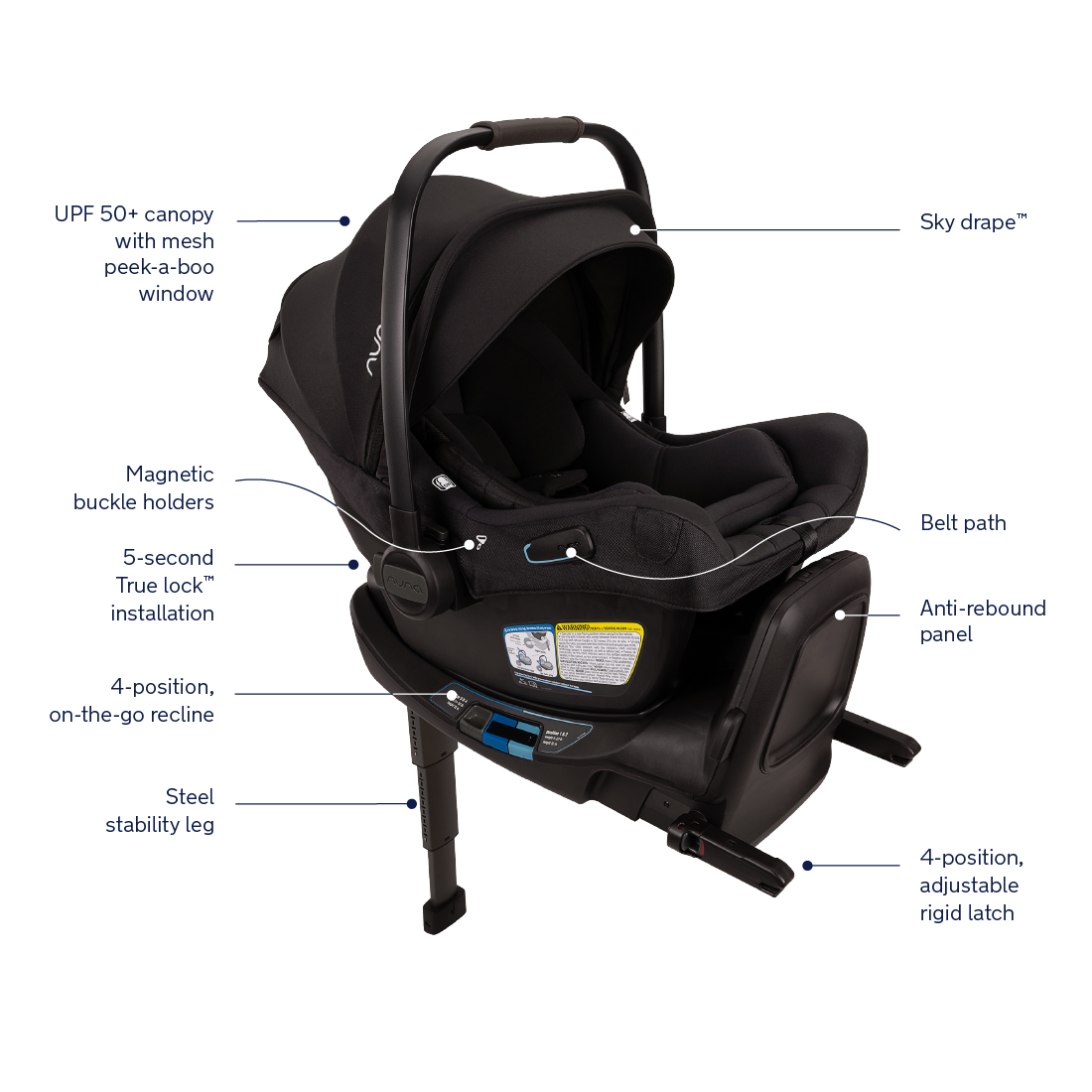 Nuna PIPA Aire RX Infant Car Seat with RELX base- Bambi Baby