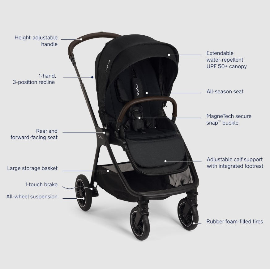 Nuna TRIV Next Stroller w/ Magnetic Buckle- Bambi Baby