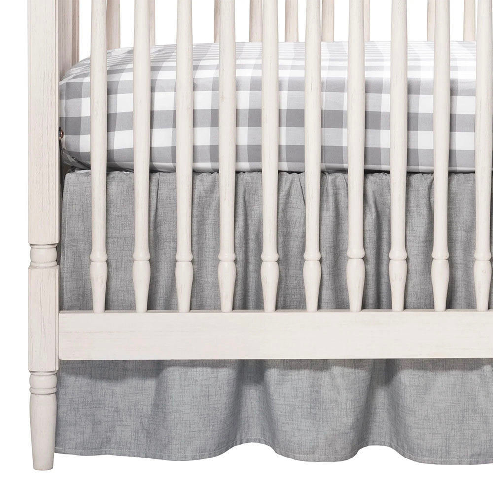 Liz and Roo Gray Plaid Crib Sheet- Bambi Baby