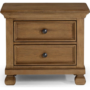 Nutmeg Wood appleseed Solvang Nightstand 2-Drawer - Front View | Bambi Baby