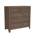 Harvest Brown Solid Wood Westwood Design Carlson 5 Drawer Chest - Angled View | Bambi Baby