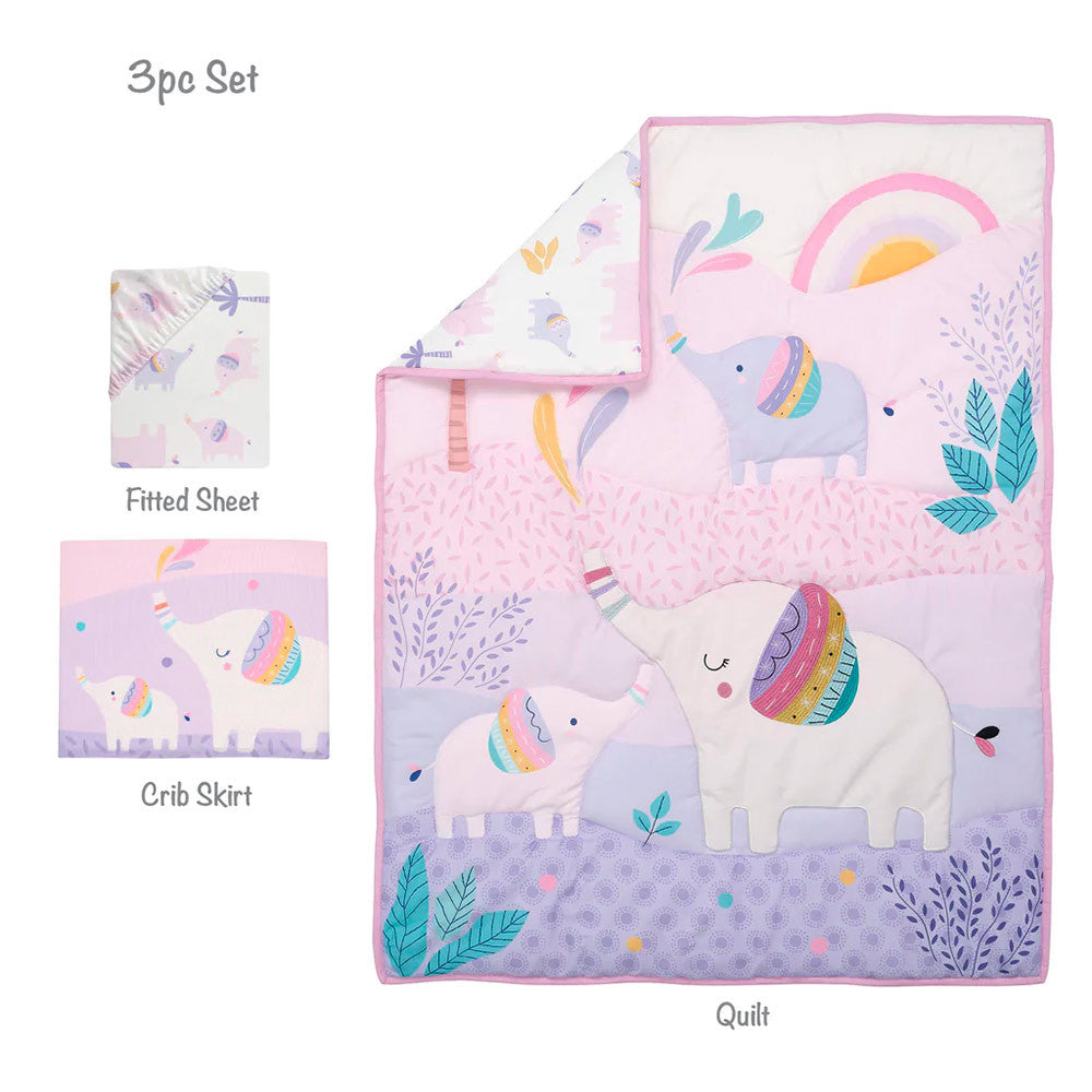 Bedtime Originals Elephant Dreams 3-Piece Bedding Set- Bambi Baby