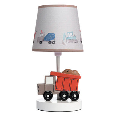 Lámpara Bedtime Originals Construction Zone con pantalla y bombilla- Bambi Baby