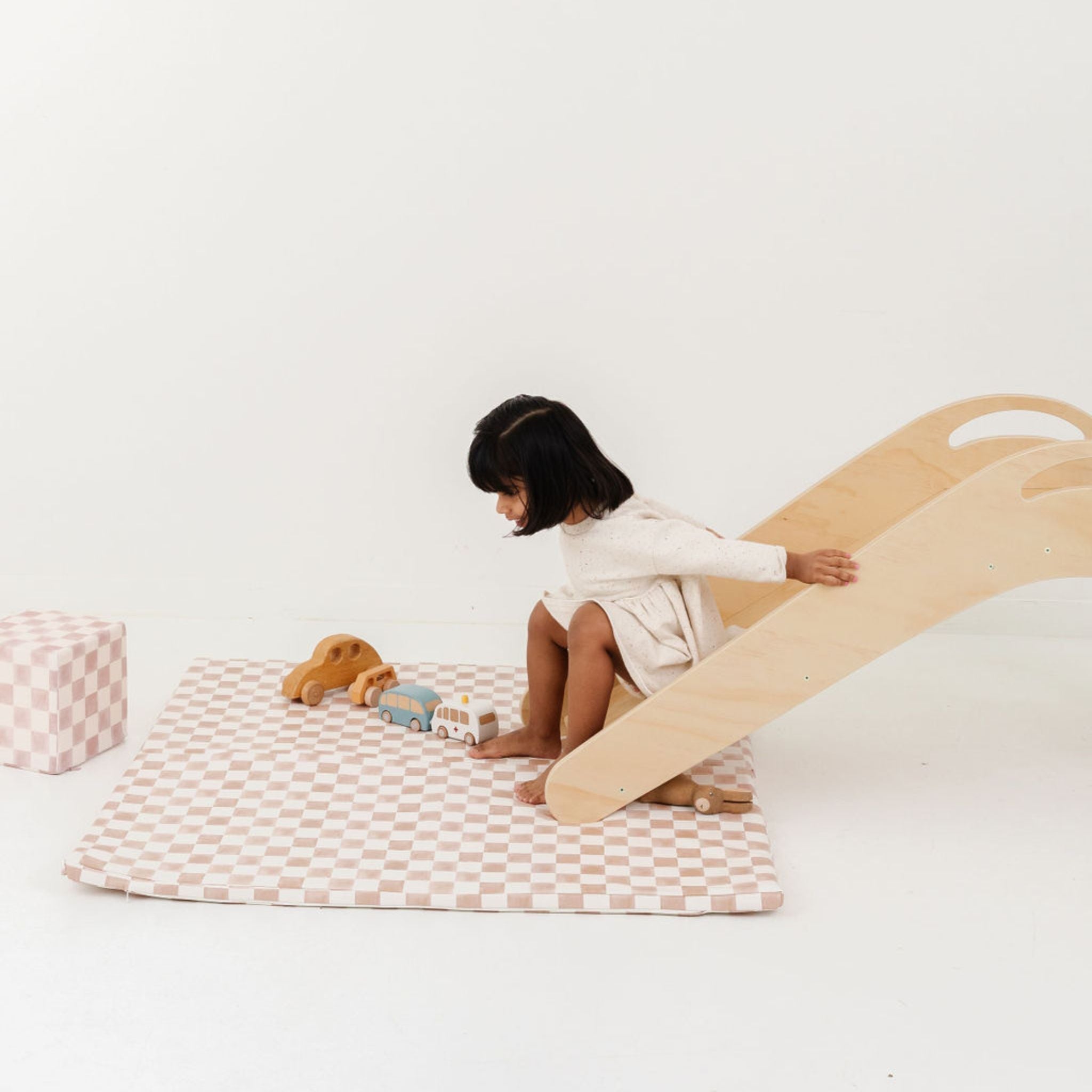 Toki Kids Checker Toffee Vegan Leather Mat- Bambi Baby