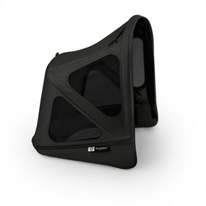 Heritage Black Bugaboo Donkey 6 Breezy Sun Canopy with Mesh Windows - Side View | Bambi Baby