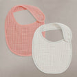 Oilo Fable Bibs 2 Pack- Eggshell & Rosette Organic Muslin - Bambi Baby