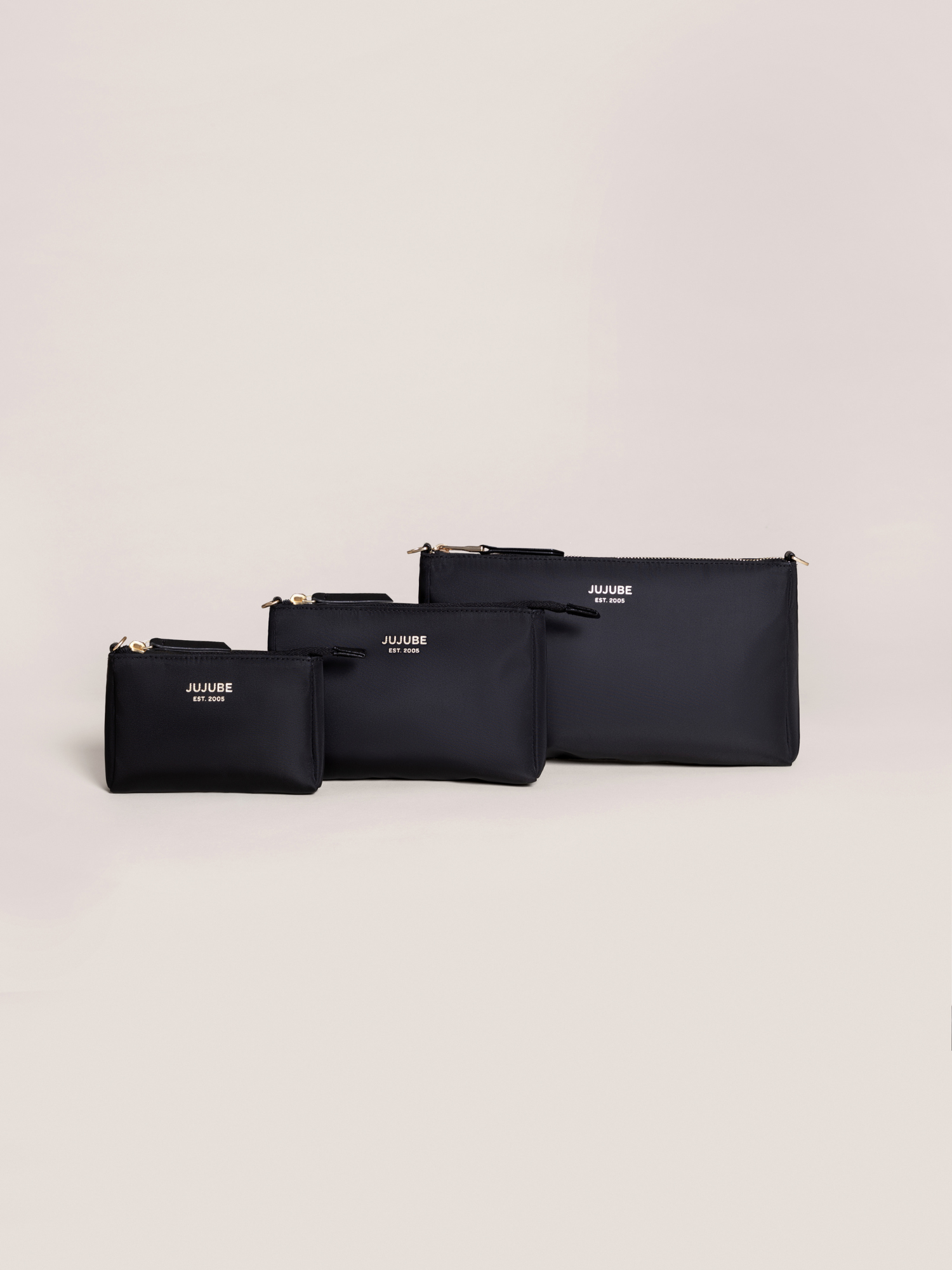 JuJuBe 3-Piece Pouch Clutch Purse Set - Black- Bambi Baby