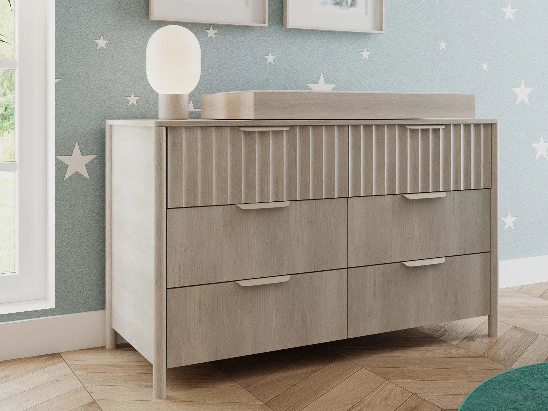 Moonlit Crescent Collection Double Dresser and Changer- Bambi Baby