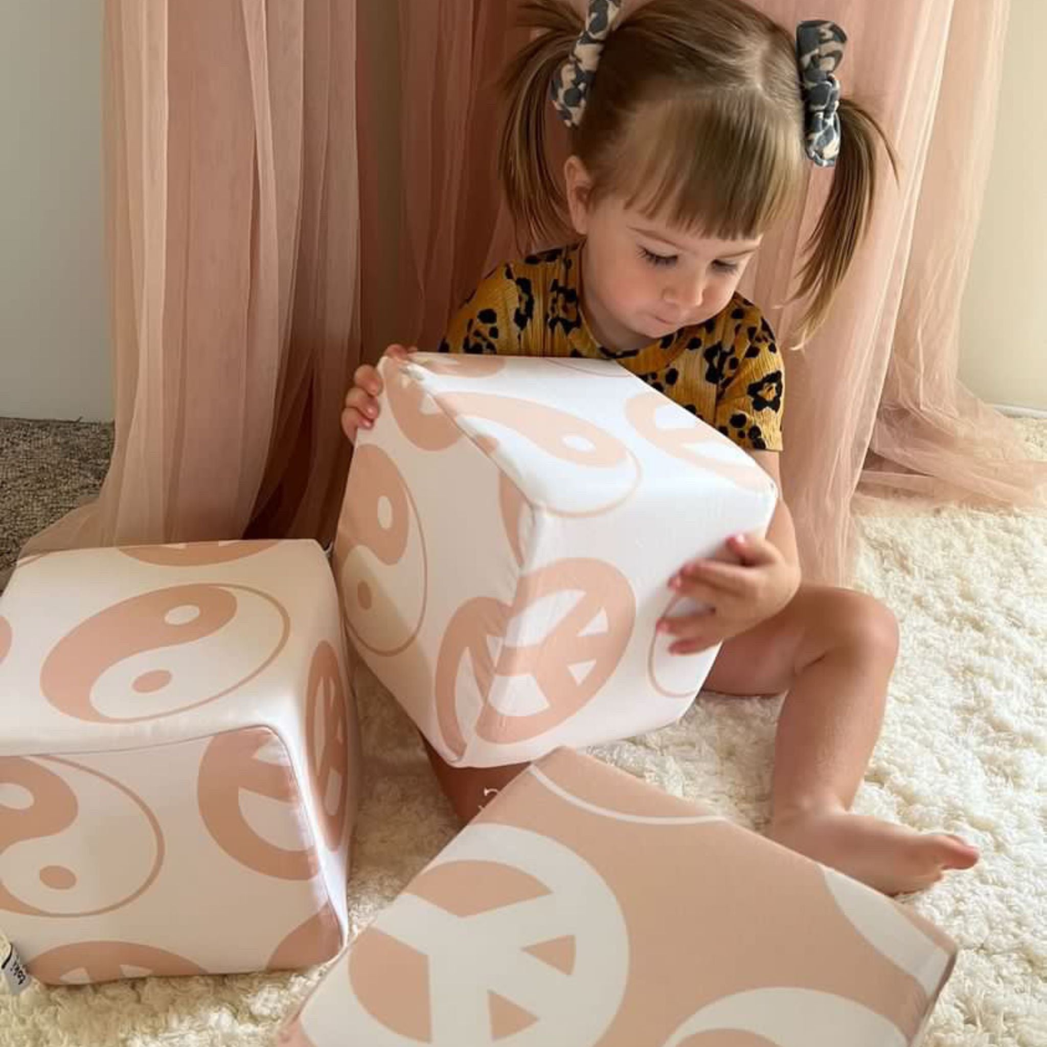 Toki Kids Beige Yin Yang Play Cube- Bambi Baby