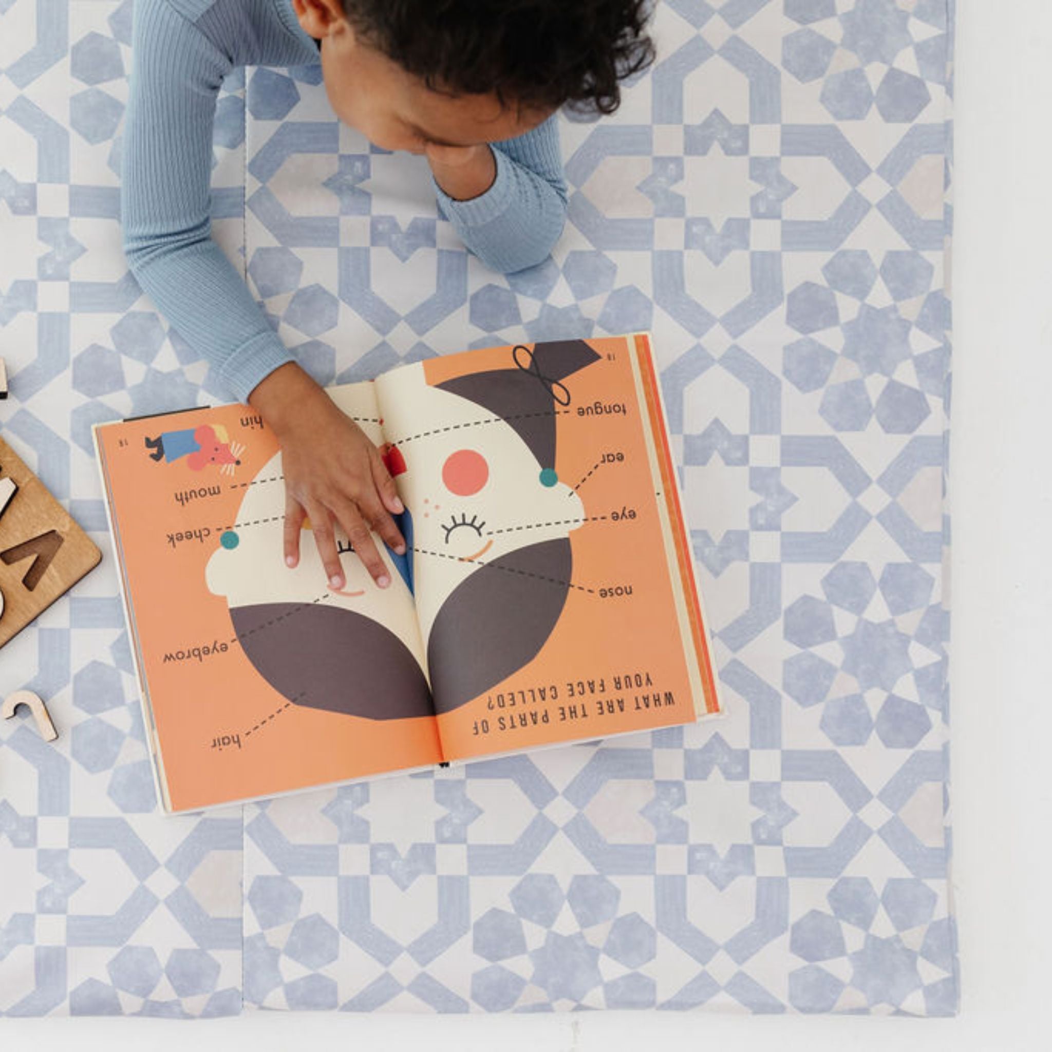 Toki Kids Blue Tile Vegan Leather Mat- Bambi Baby
