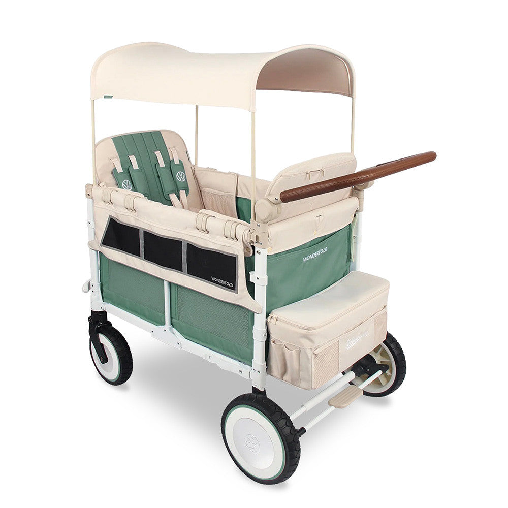 Wonderfold VW Edition Quad Stroller in Sage Green- Bambi Baby
