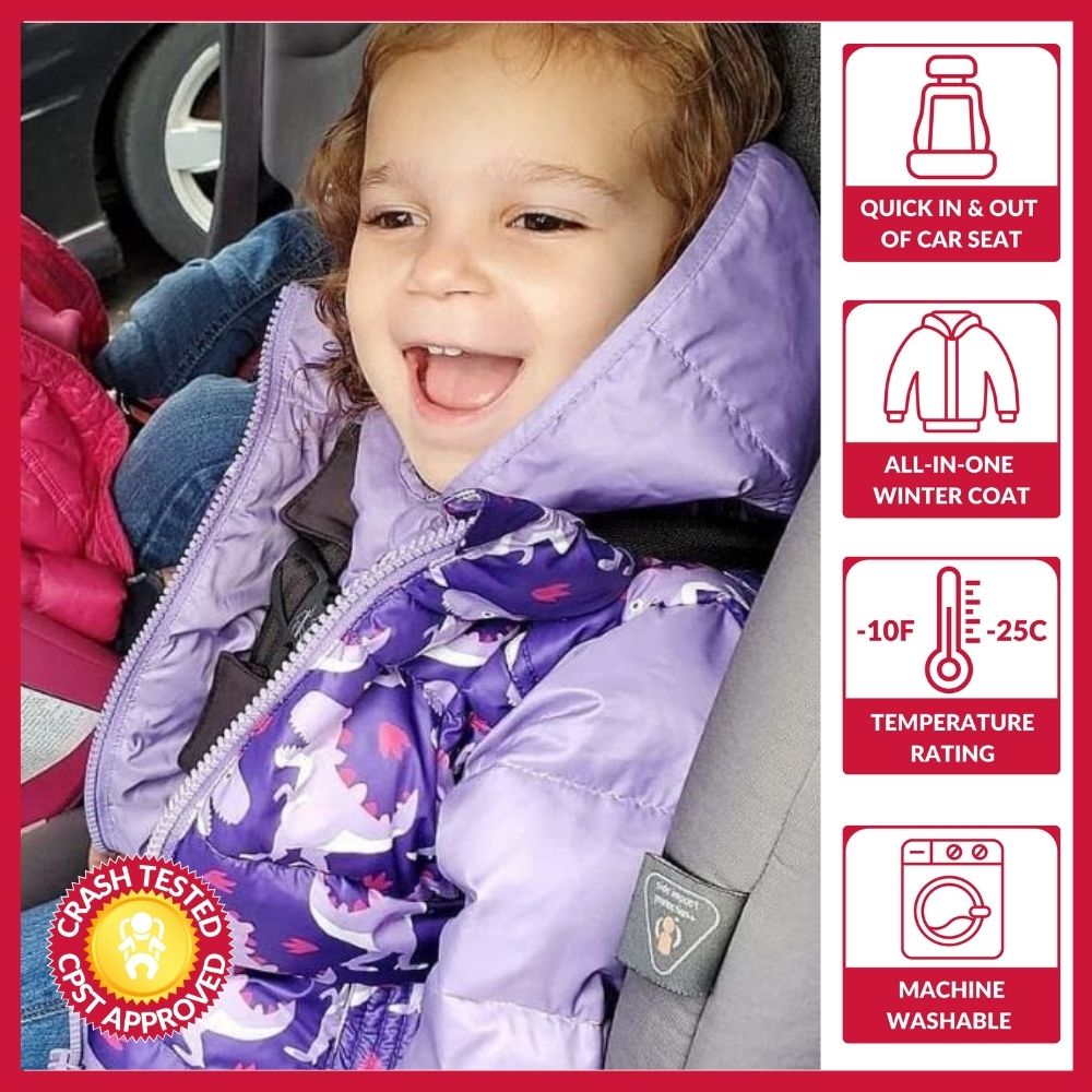 Onekid Car Seat Coat | The Road Coat Vegan - Purple Raptor- Bambi Baby