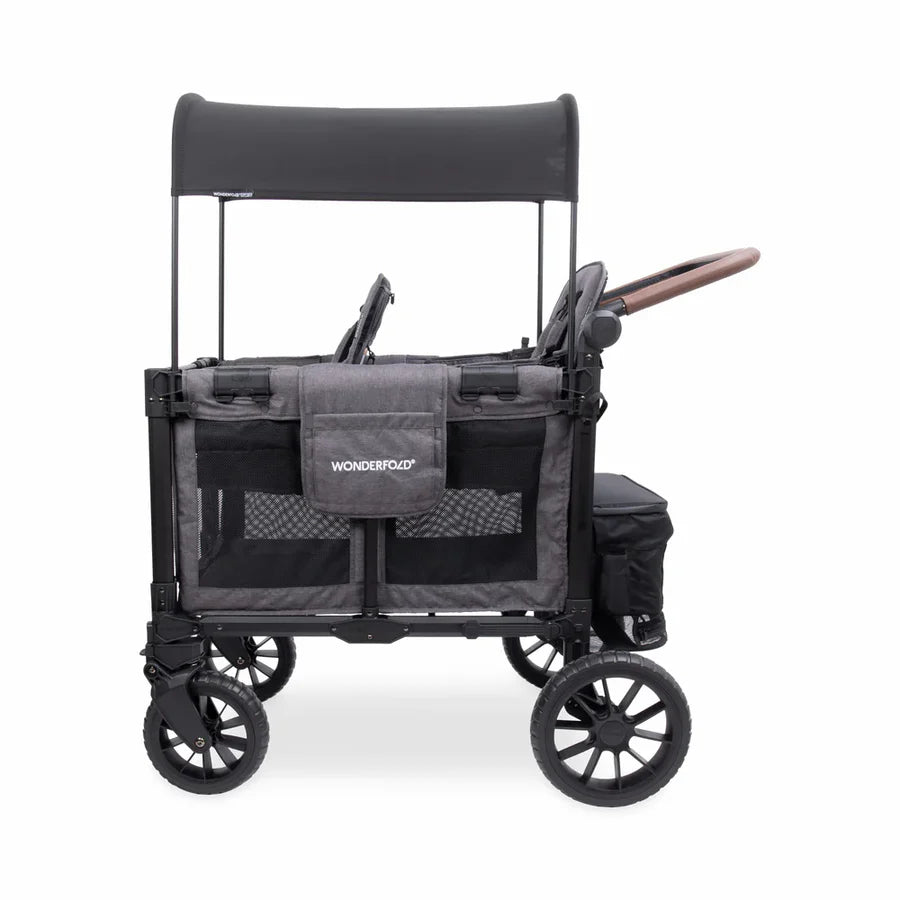 Wonderfold W2 Luxe Pro Double Seater Stroller Wagon - Jet Black- Bambi Baby