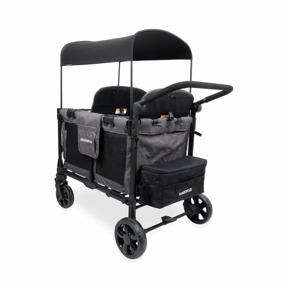 Wonderfold W4 Elite Pro 4 Seater Stroller Wagon - Jet Black- Bambi Baby