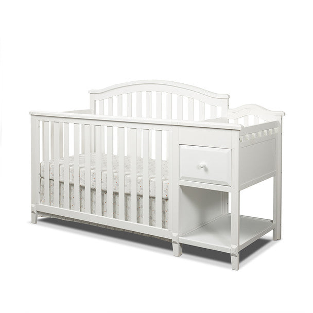 Sorelle Brittany Crib & Changer in White- Bambi Baby