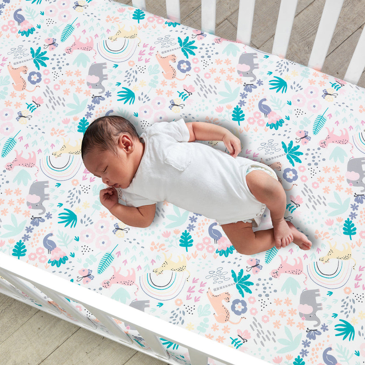 Bedtime Originals Rainbow Jungle 3-Piece Bedding Set- Bambi Baby