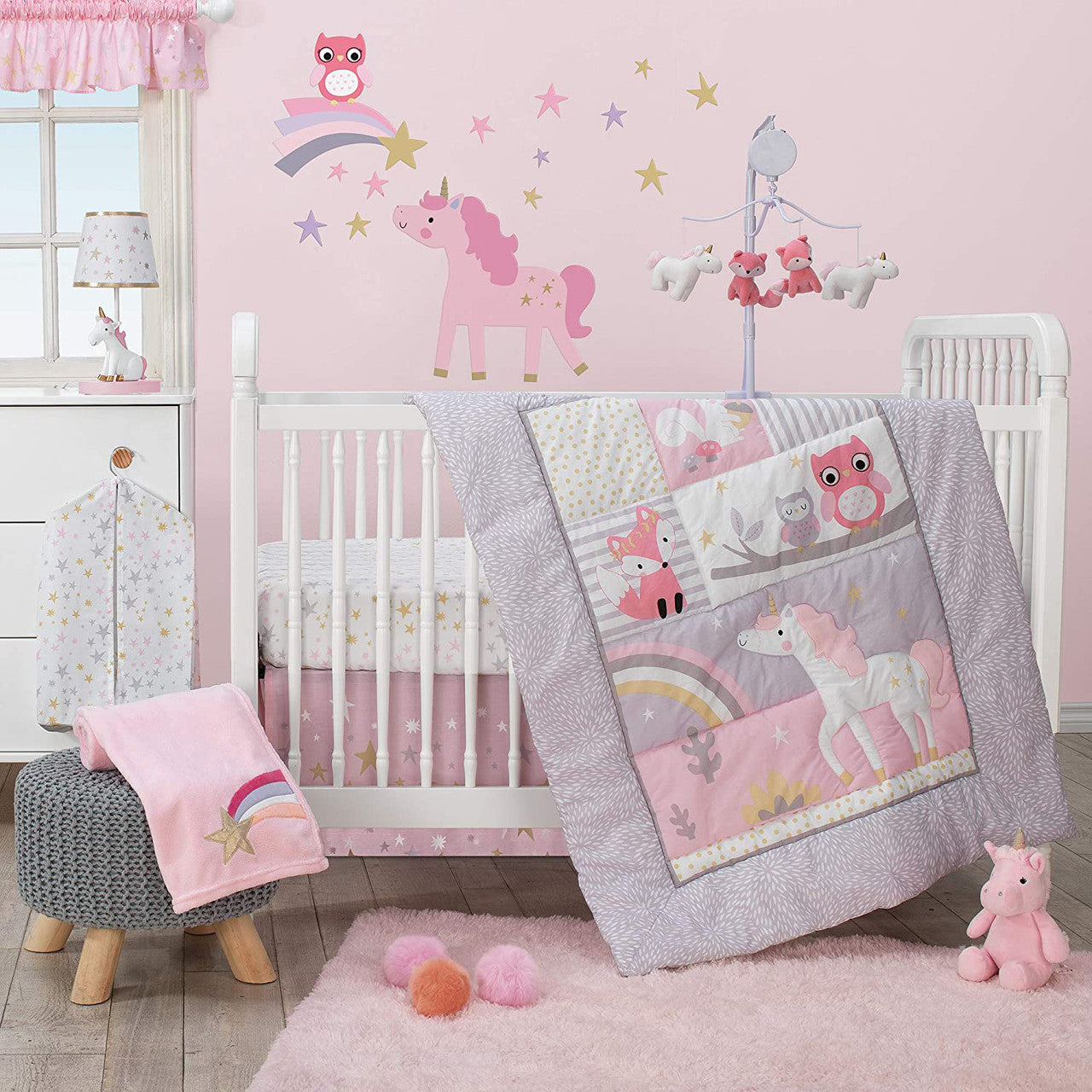 Bedtime Originals Rainbow Unicorn Musical Mobile Plays 20 minutes Bambi Baby