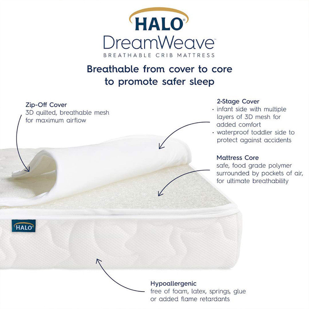 HALO DreamWeave Breathable Crib Mattress- Bambi Baby