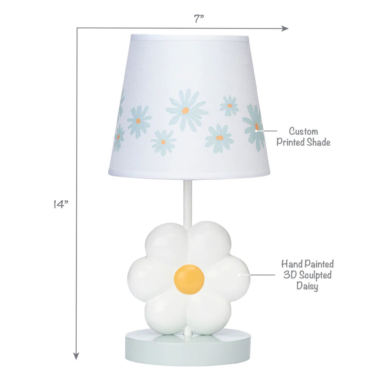 Lambs & Ivy Sweet Daisy Lamp w/Shade & Bulb- Bambi Baby
