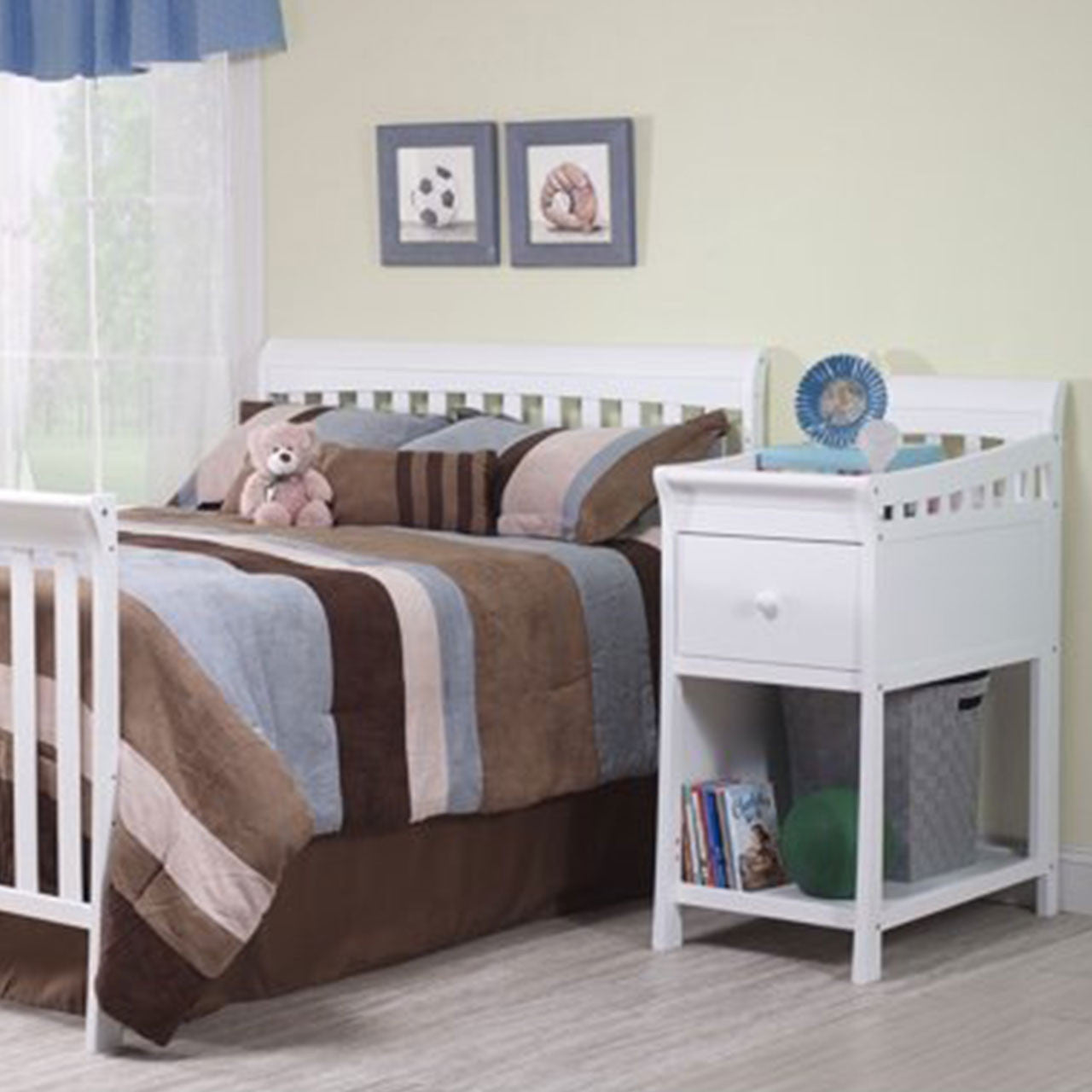 Sorelle Florence 4 In 1 Crib & Changer in White- Bambi Baby