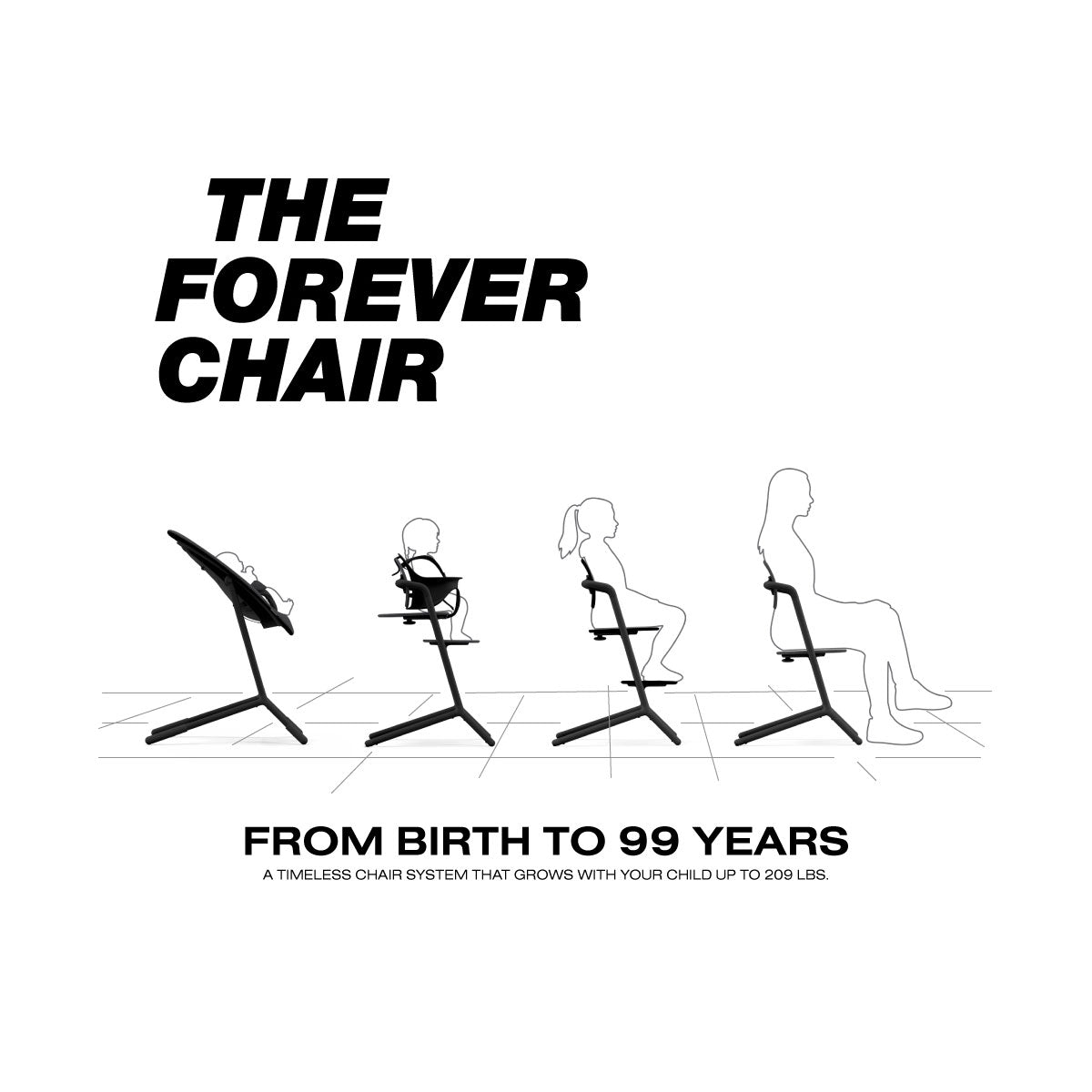 CYBEX LEMO 2 High Chair 4-in-1 Set - Stunning Black- Bambi Baby