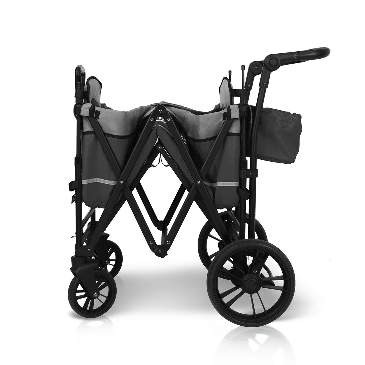 Wonderfold X2 Push & Pull Double Stroller Wagon in Stone Gray- Bambi Baby