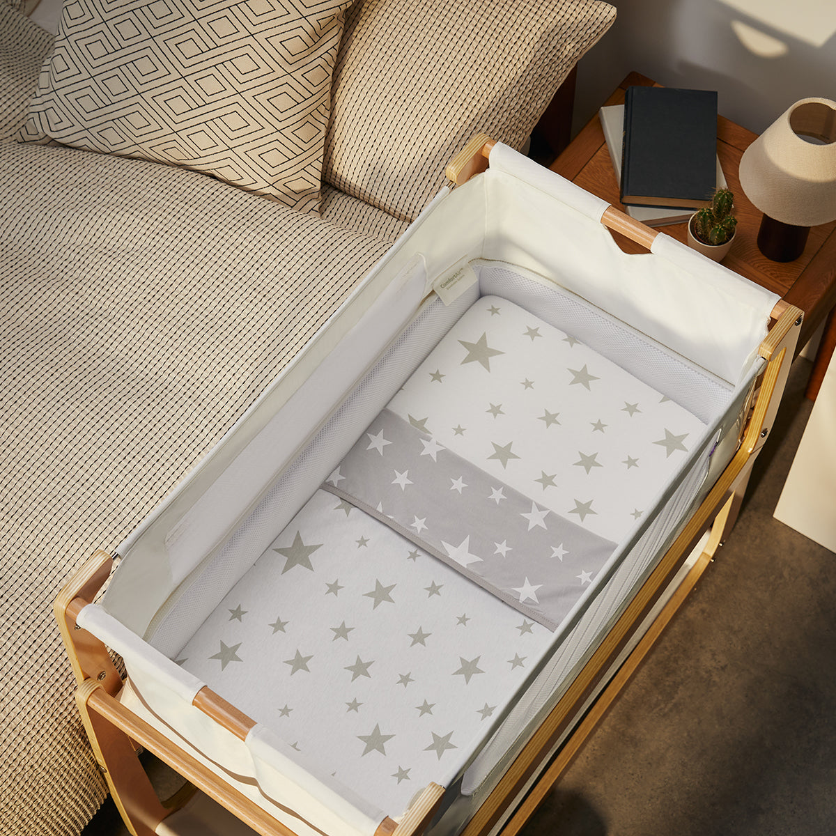 Snuz 3pc. Bassinet Bedding Set - Grey Star- Bambi Baby