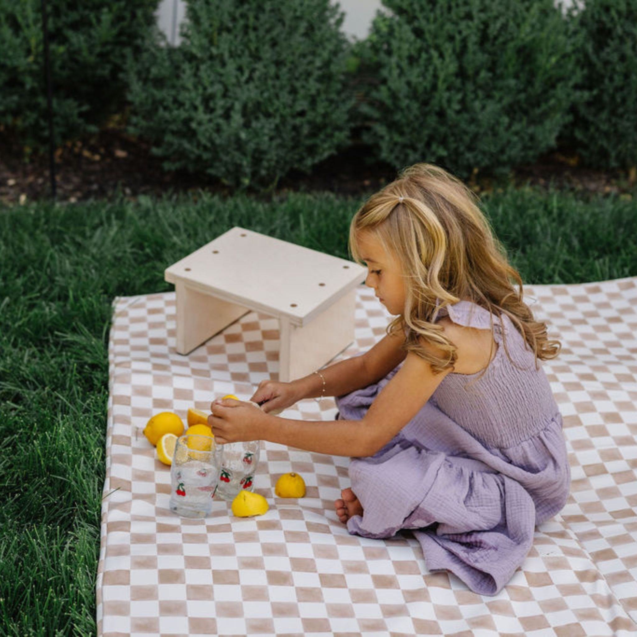 Toki Kids Checker Toffee Vegan Leather Mat- Bambi Baby