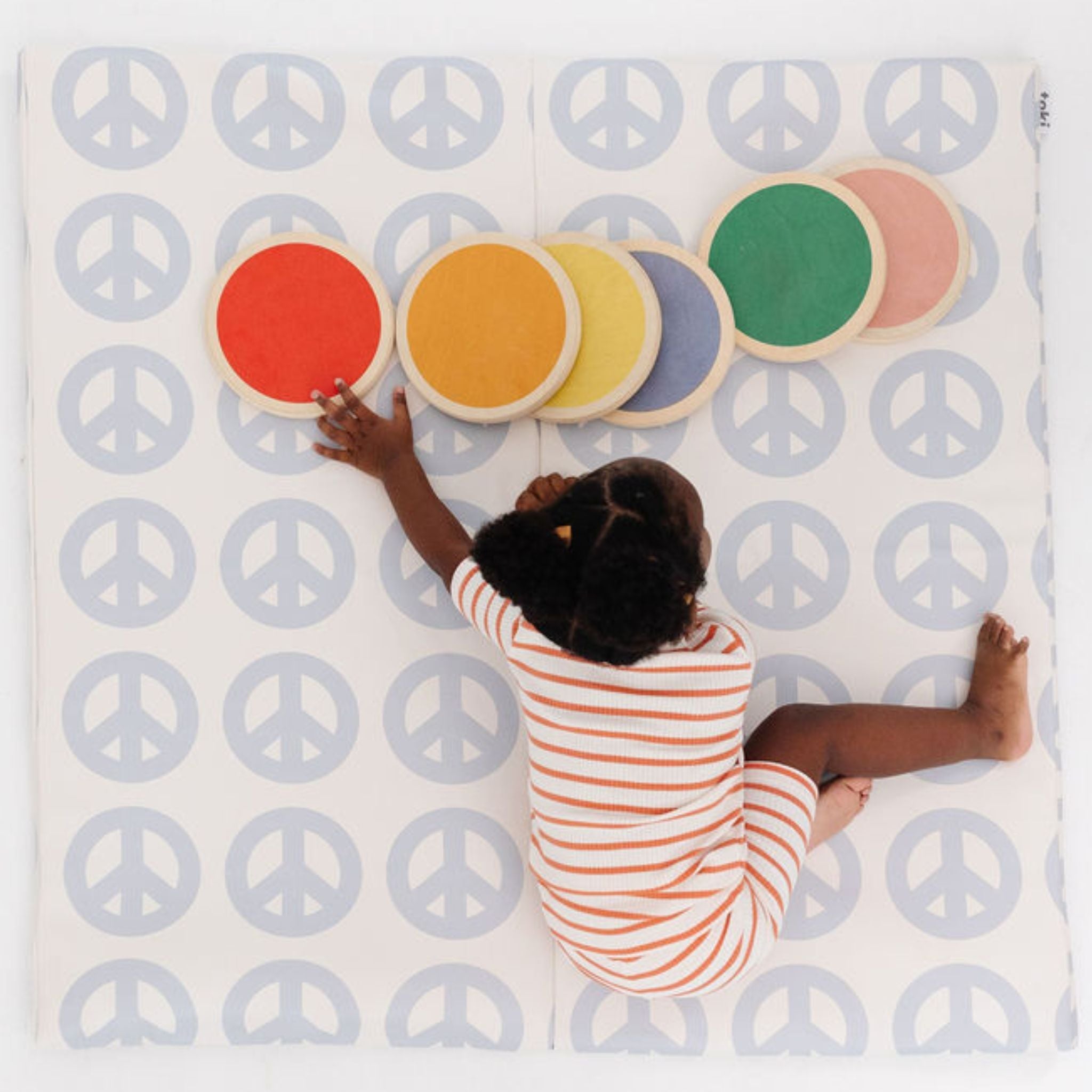 Toki Kids Peace Sign Vegan Leather Mat- Bambi Baby