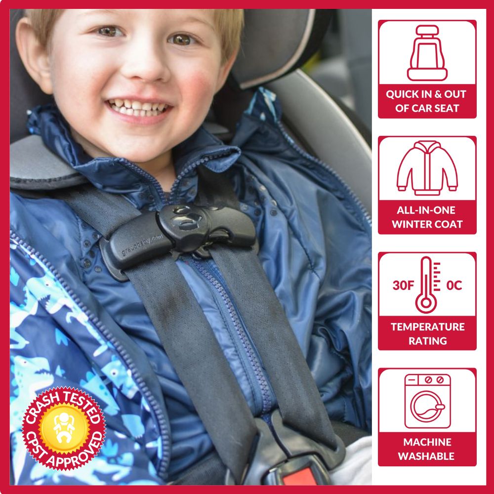 Onekid Car Seat Coat | The Road Coat Transition - Navy Raptor Print- Bambi Baby