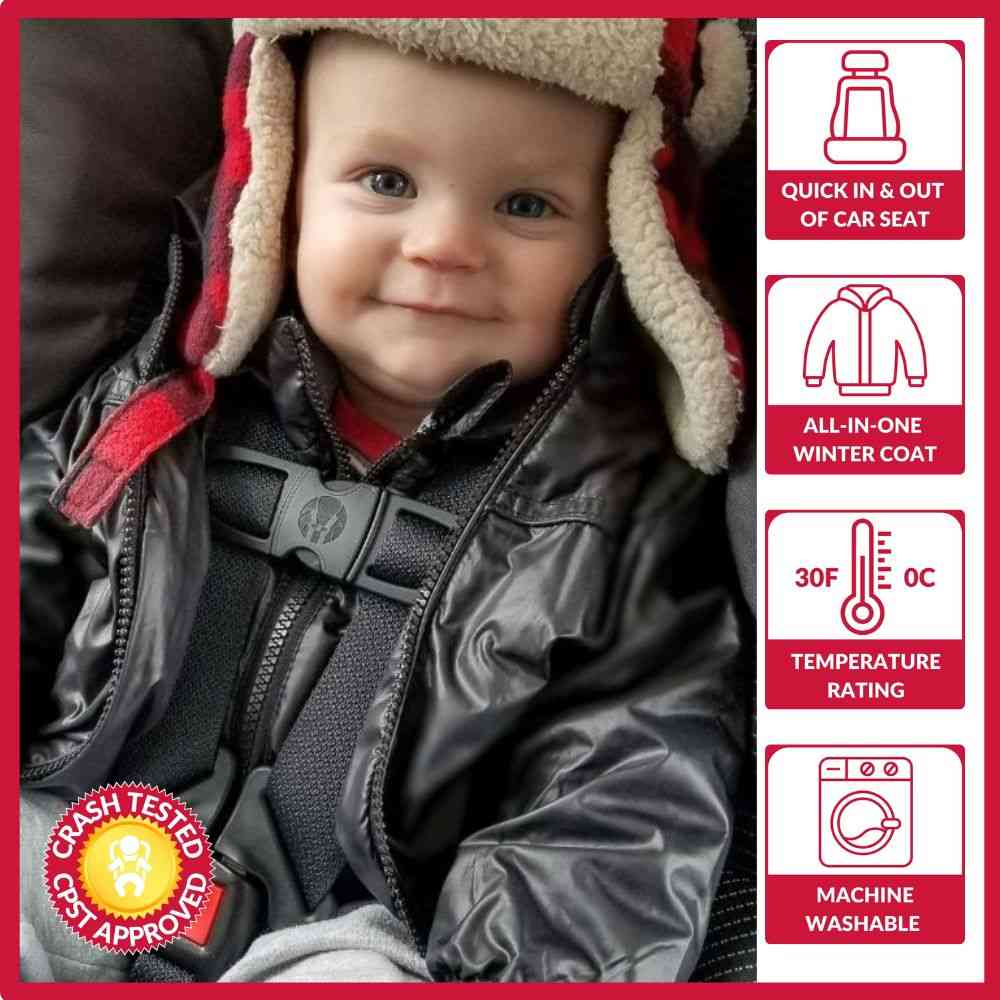 Onekid Car Seat Coat | The Road Coat Transition - Black- Bambi Baby