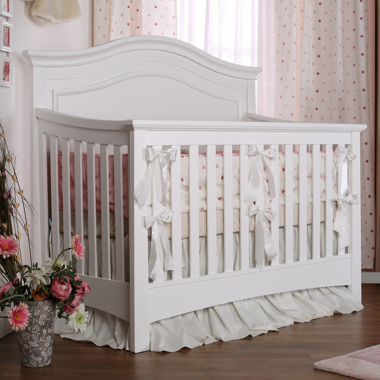 Silva Serena Convertible Crib in White- Bambi Baby