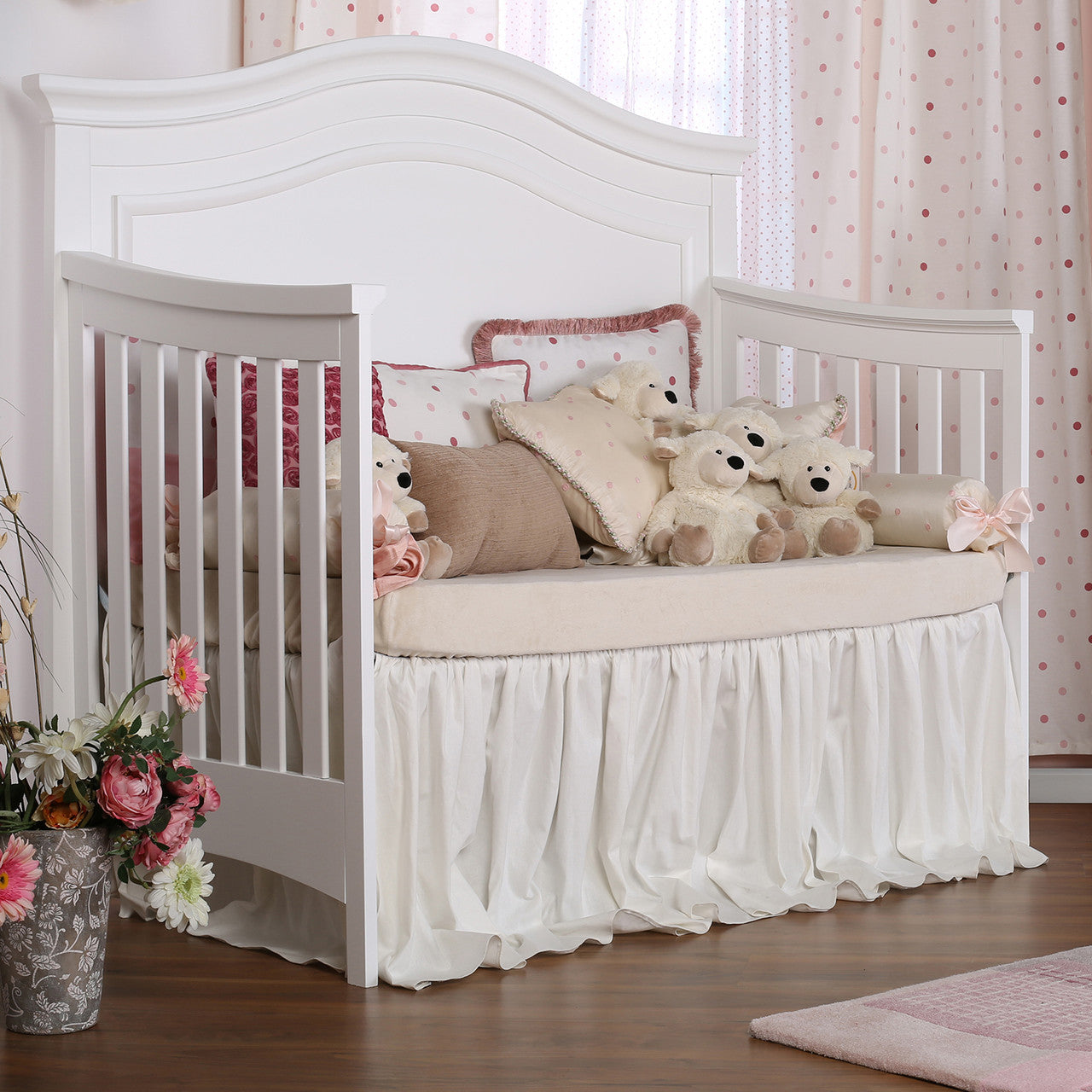 Silva Serena Convertible Crib in White- Bambi Baby