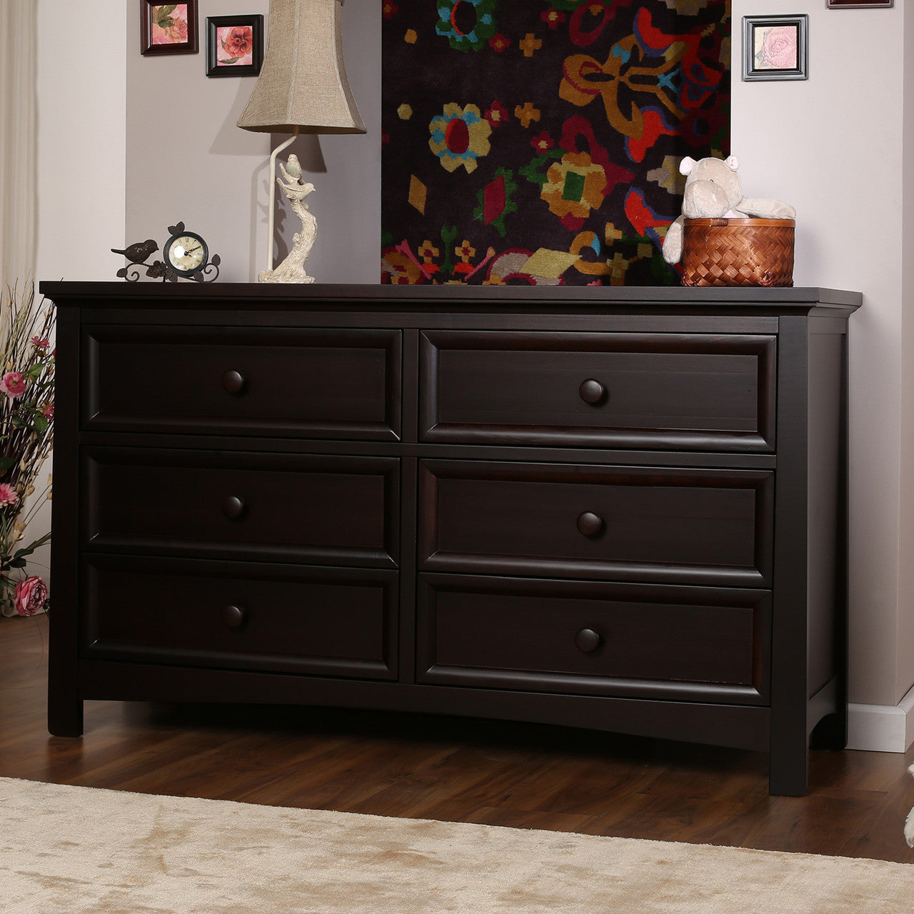 Silva Serena 6 Drawers Dresser in Cherry- Bambi Baby