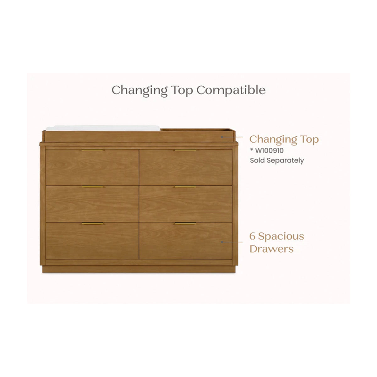 Delta Children Forever Natural 6-Drawer Dresser - Acorn Delta Children Forever Natural 6-Drawer Dresser - Acorn