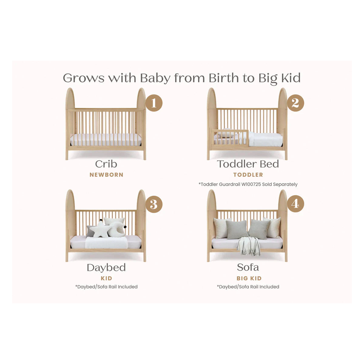 Delta Children Vivi 4-In-1 Convertible Crib- Greenguard Gold