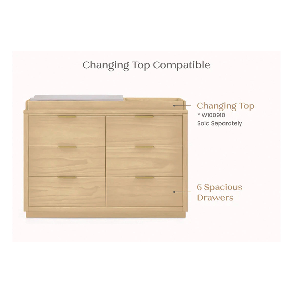 Delta Children Forever- Classic 6 Drawer Dresser - Assembled- Bambi Baby