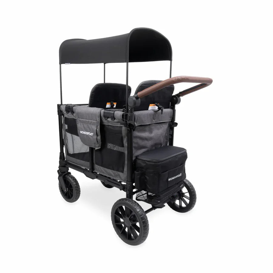 Wonderfold W2 Luxe Pro Double Seater Stroller Wagon - Jet Black- Bambi Baby