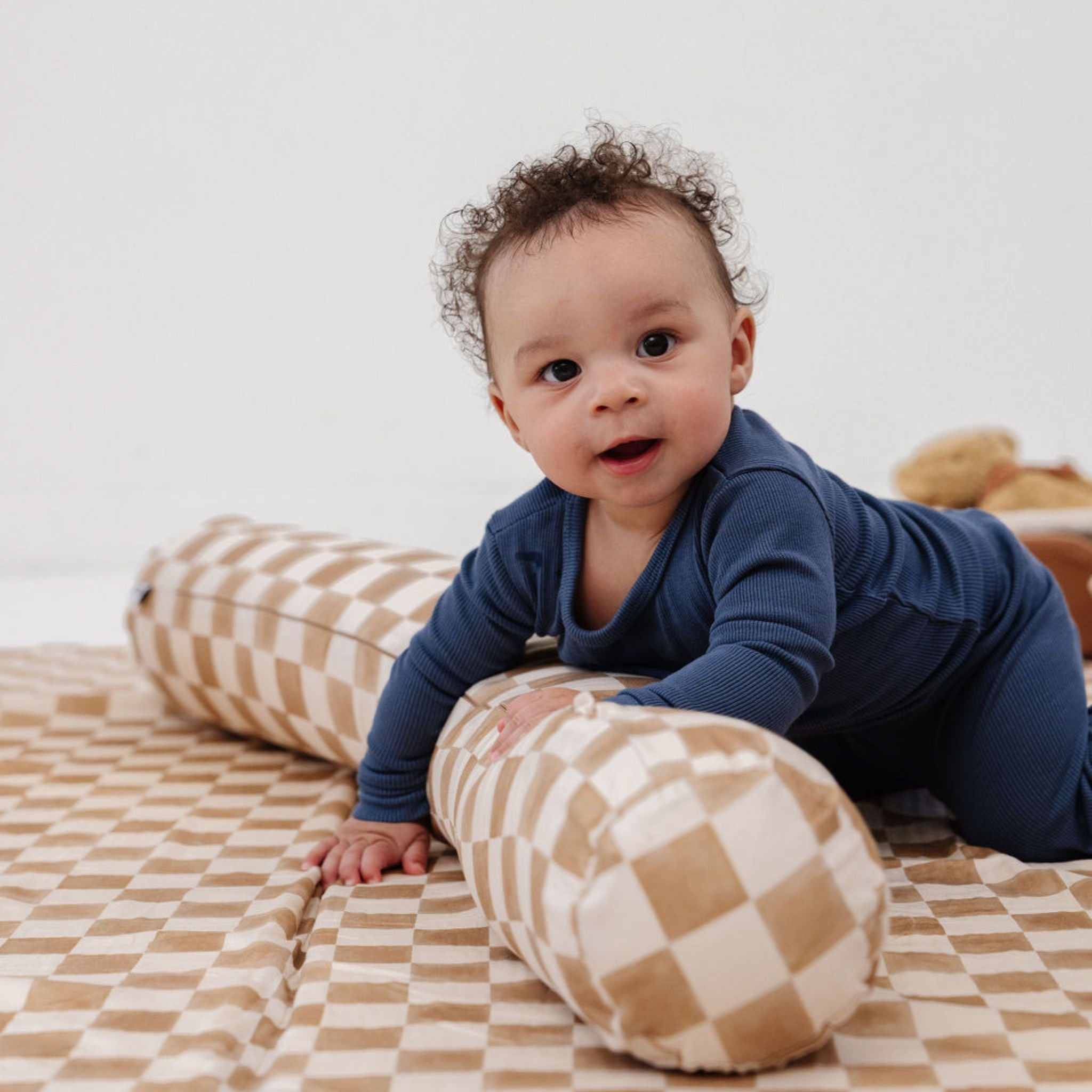 Toki Kids Checker Toffee Support Pillow- Bambi Baby