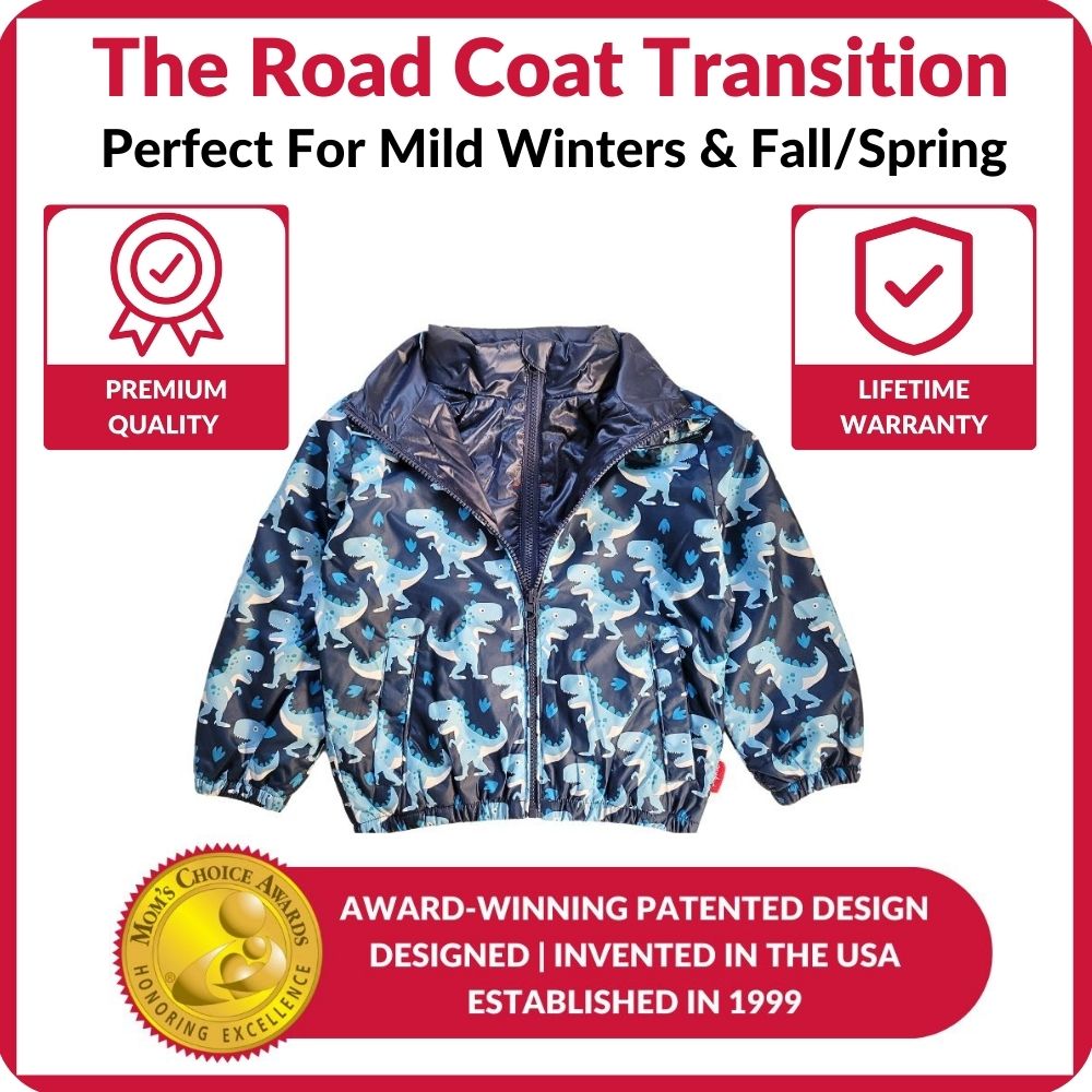 Onekid Car Seat Coat | The Road Coat Transition - Navy Raptor Print- Bambi Baby