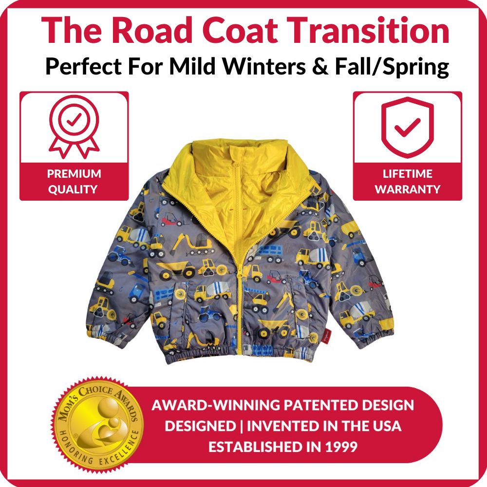Onekid Car Seat Coat | The Road Coat Transition - Construction Print- Bambi Baby