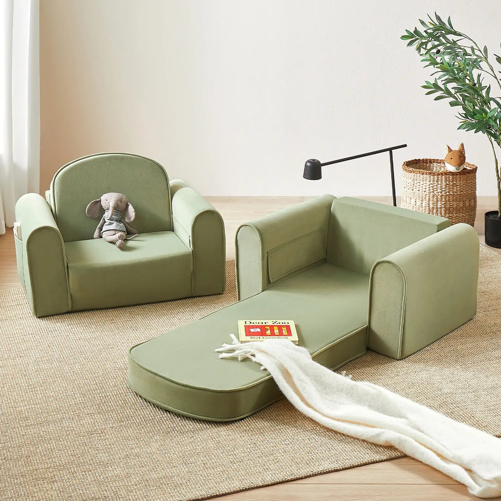 Tiny Land® GentleSnug Kid Chair - Sage- Bambi Baby