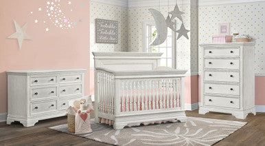 Juego de dormitorio infantil Westwood Olivia de 3 piezas en blanco cepillado- Bambi Baby