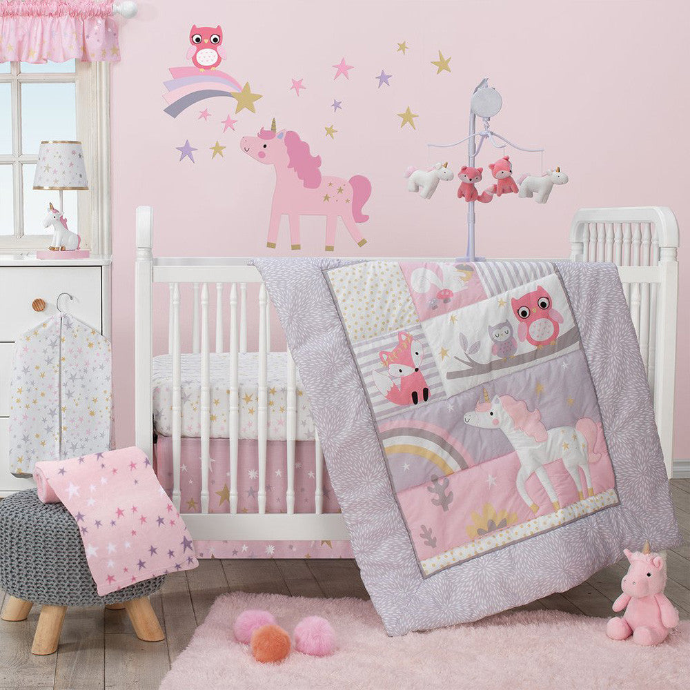 Bedtime Originals Rainbow Unicorn 3-Piece Bedding Set- Bambi Baby