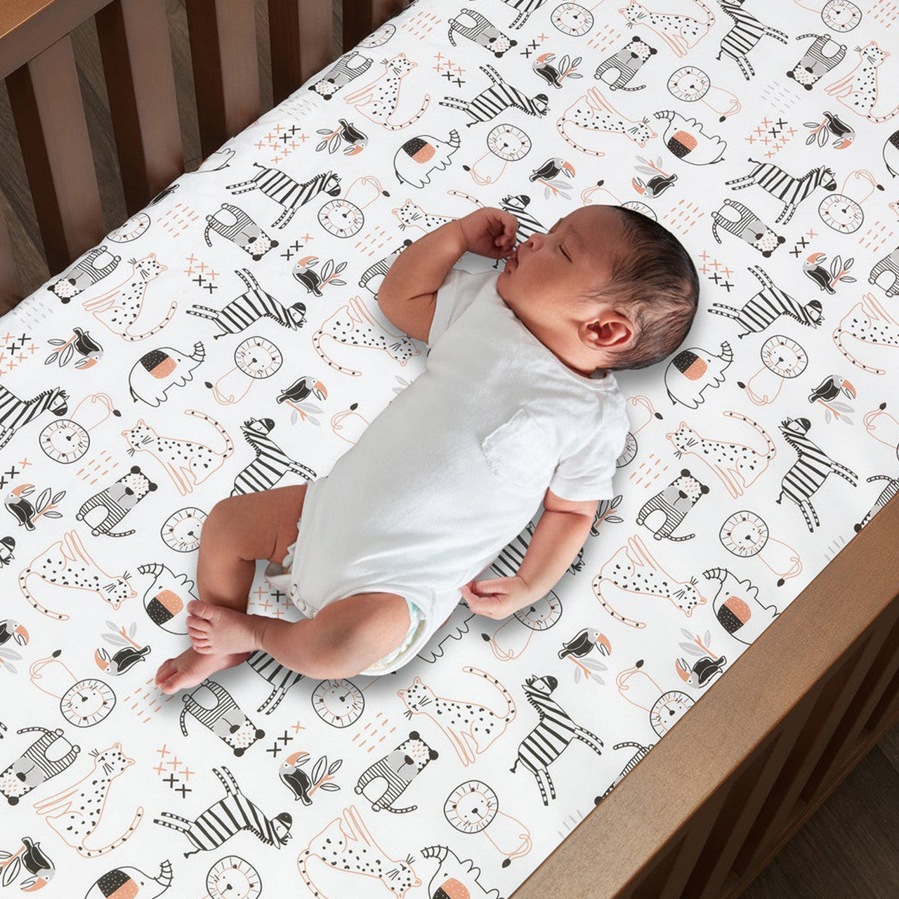 Lambs & Ivy Patchwork Jungle 4-Piece Bedding Set- Bambi Baby