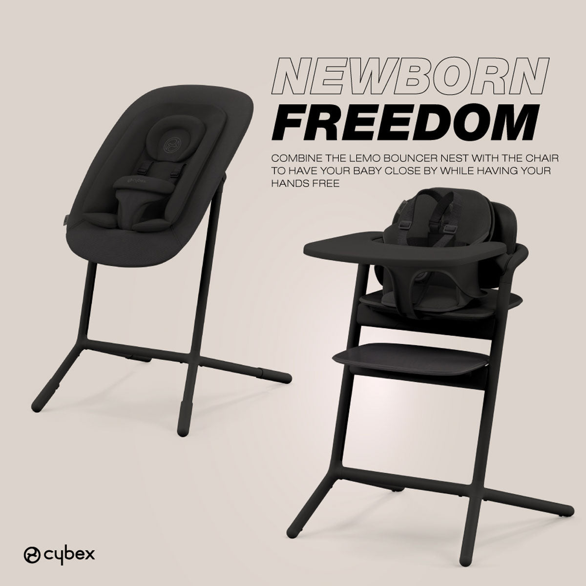 CYBEX LEMO 2 High Chair 4-in-1 Set - Stunning Black- Bambi Baby