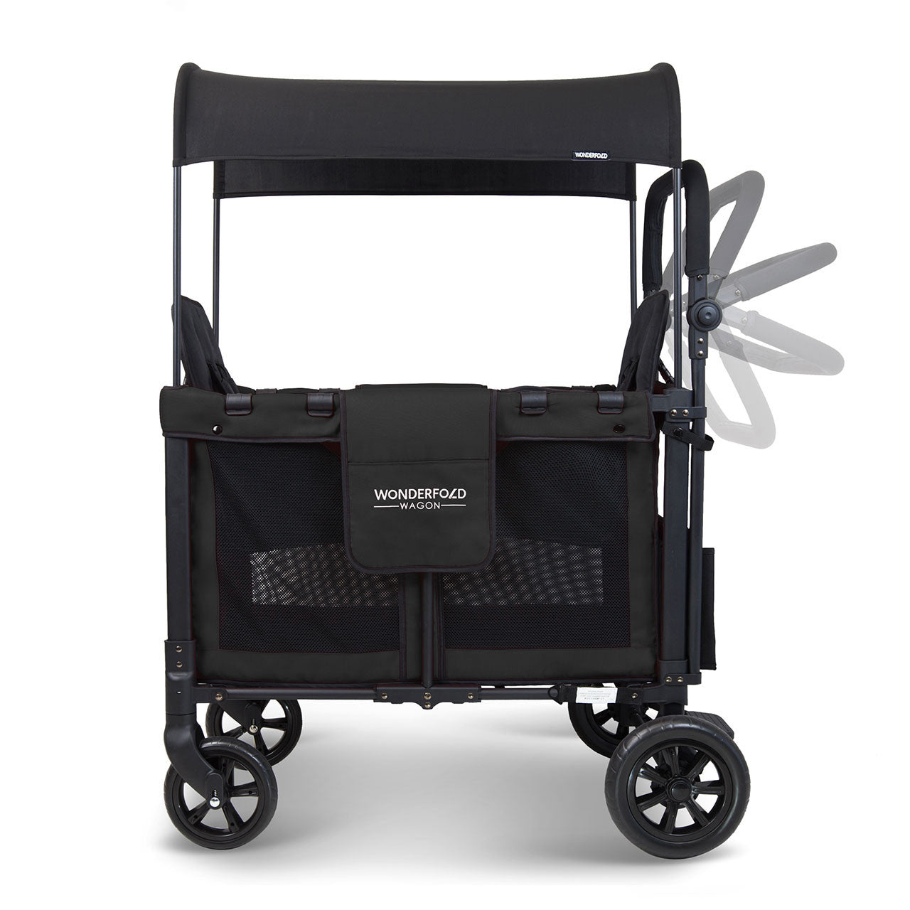 Wonderfold W2 Elite Double Stroller Wagon in Volcanic Black- Bambi Baby