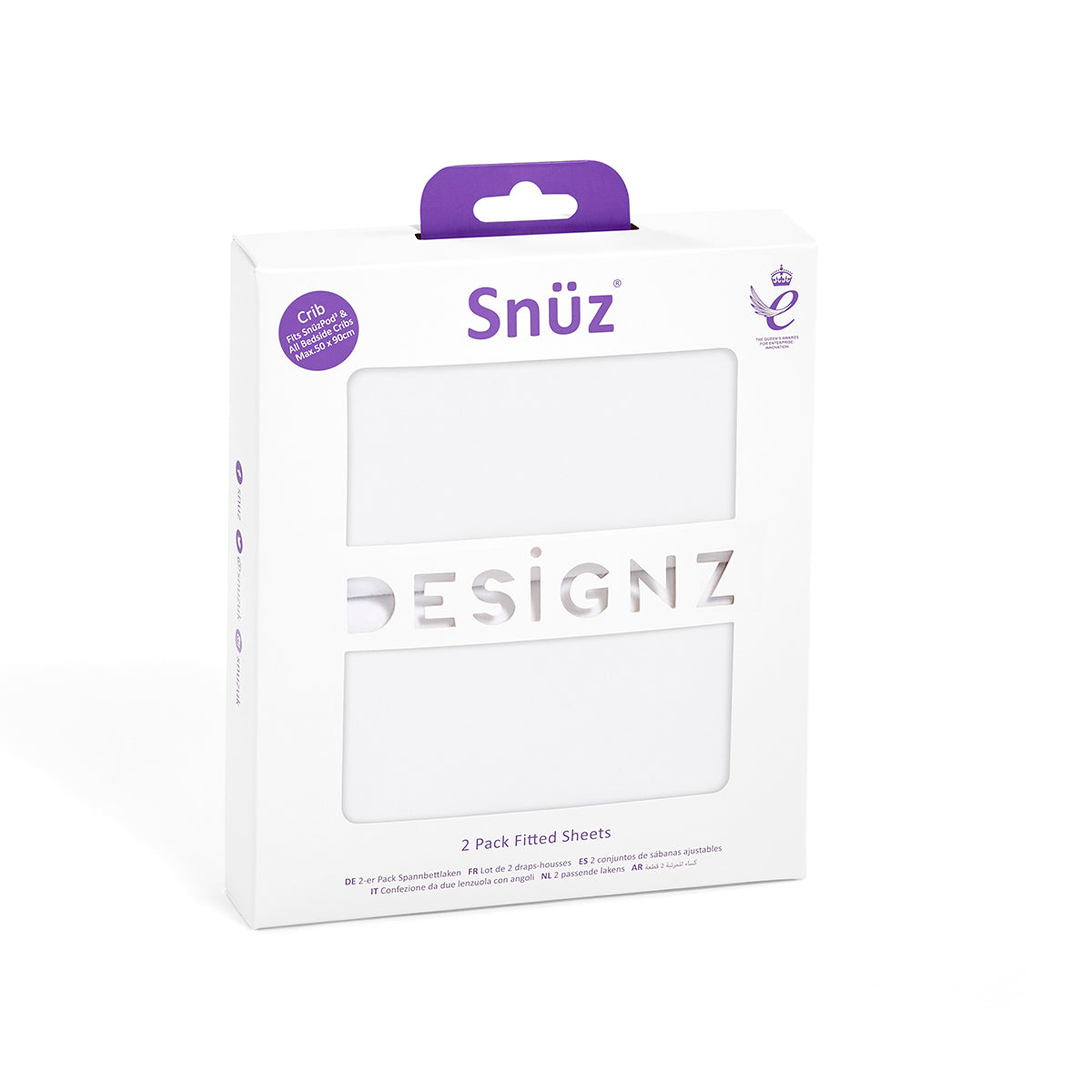 Snuz Bassinet 2 Pack Fitted Sheets - White- Bambi Baby