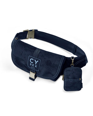 Denim Blue CYBEX Rebellious Luxury Belt Bag with Mini Pouch - Front View | Bambi Baby